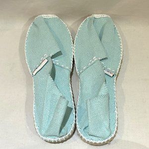 NEW Alpargatus Shoes Women Size 7 Blue w/ Shiny Glitter Accent Espadrille Spain